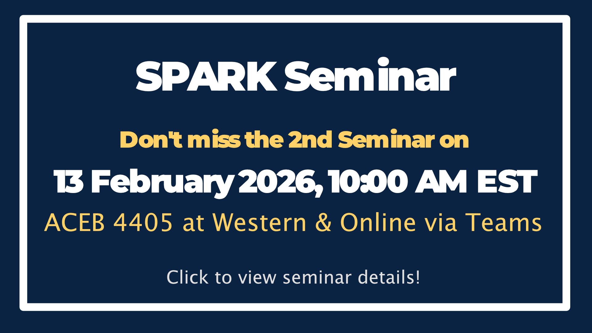 February 2026 SPARK Seminar